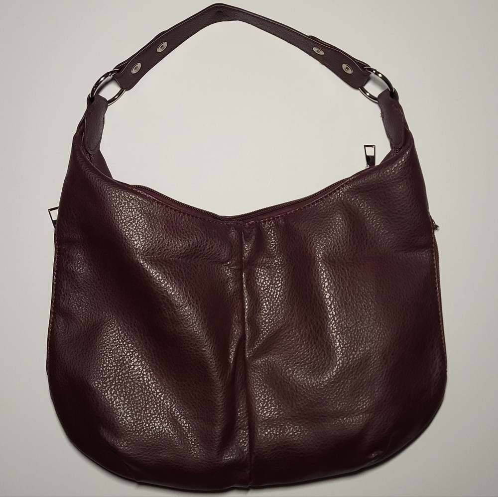 Burgundy Leather Hobo Bag - Picture 2 of 8